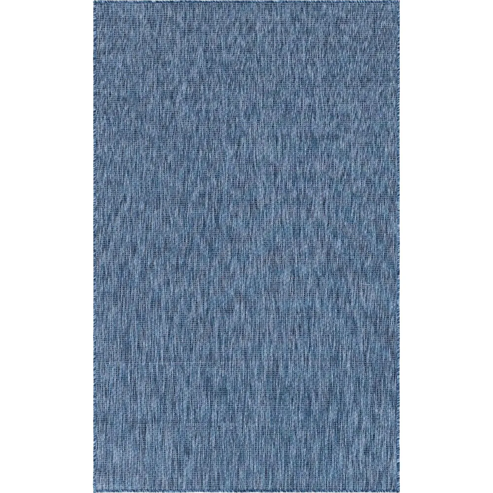 5′ x 8′ Navy Blue Solid Rectangular Outdoor Area Throw Rug