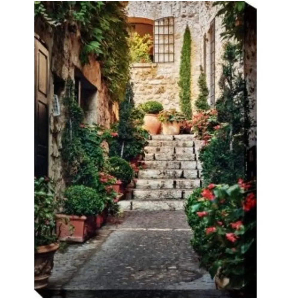 Green and Gray Private Entry Outdoor Canvas Rectangular Wall Art Decor 40″ x 30″