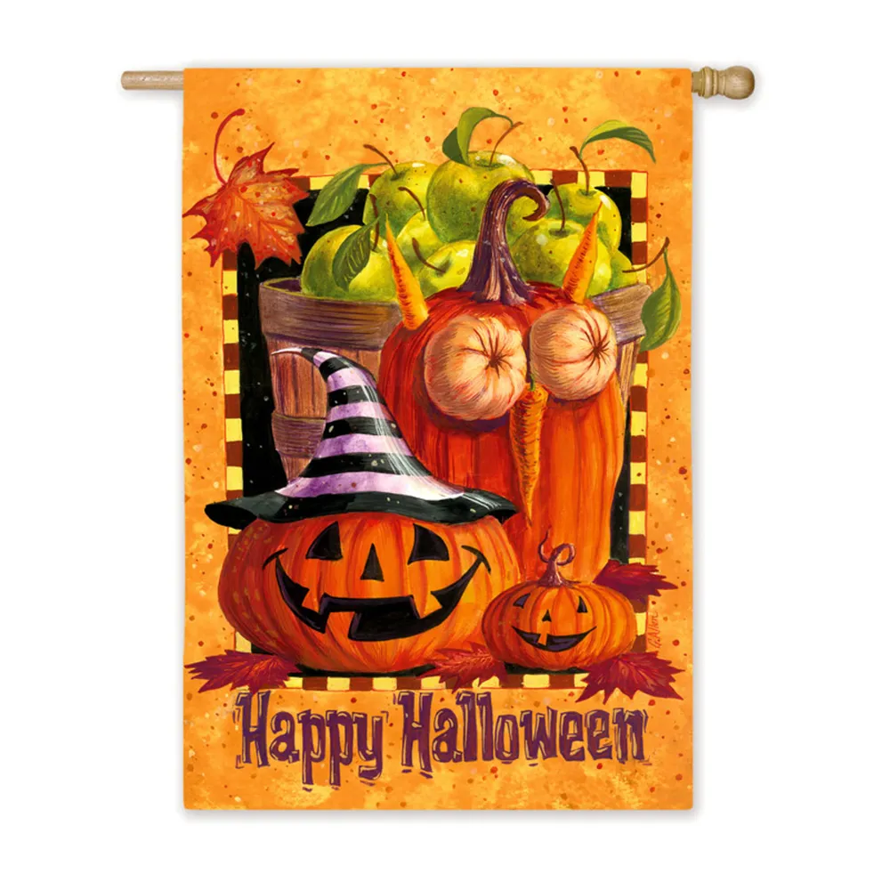 Autumn Harvest Happy Halloween Fall Garden Flag 29″ x 43″