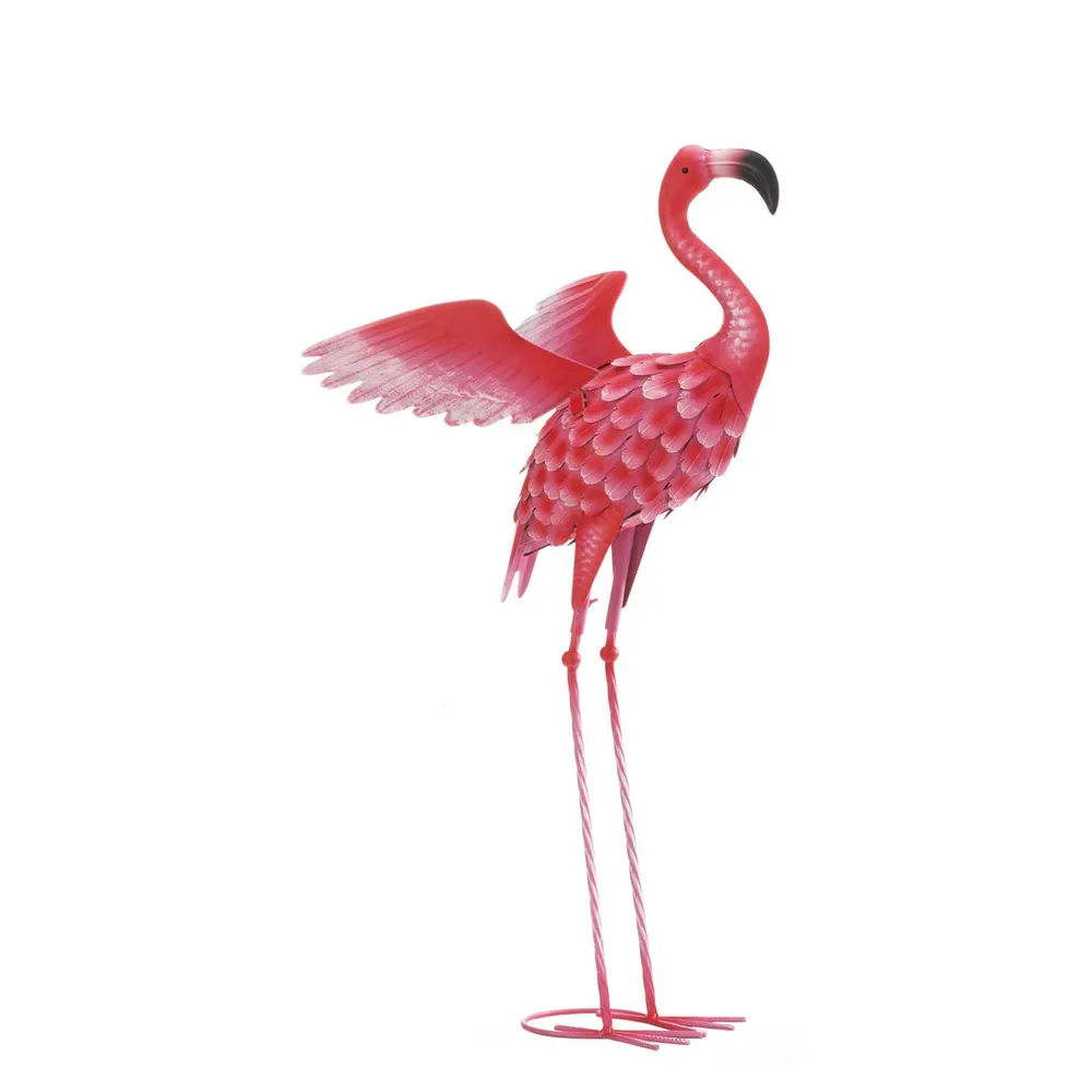 21″ Pink and White Contemporary Flying Flamingo Decor – Elegant and Eye-Catching Statue for Home and Garden