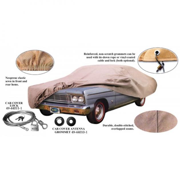 Car Cover, Tan Flannel, With Logo, Ford 2- & 4-Door Sedan, Coupe and Convertible, 1957-1958