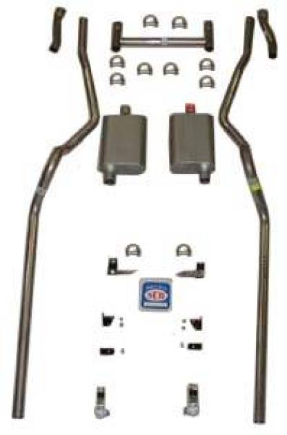 Shafers Classic Reproductions 1955-1957 Chevrolet Full Size 2" Dual Turbo Exhaust System w/ 2" Standard Type Hedman Headers 63062