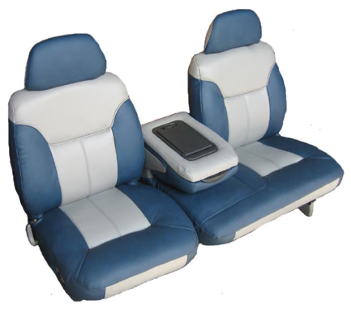Acme Auto 60/40 Front and Rear Bench Seat Upholstery with Storage Compartment On Arm Rest U115