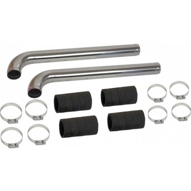 Radiator Hose Dress Up Kit - Stainless Steel Upper Hose Kit- Ford Deluxe - With Clamps