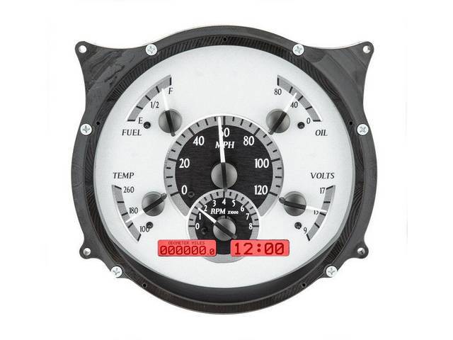 DIGITAL DASH ASSY, Dakota Digital VHX, White Face Gauges With Red Illumination