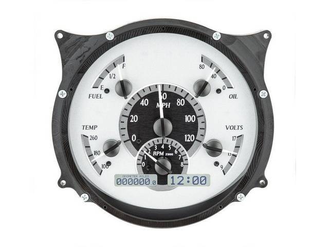DIGITAL DASH ASSY, Dakota Digital VHX, White Face Gauges With White Illumination