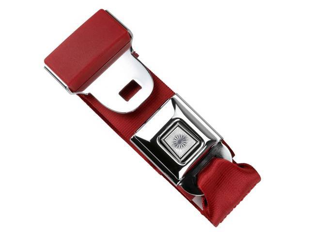 Classic Style Lap Seat Belt, 2 Point, vermilion (red)