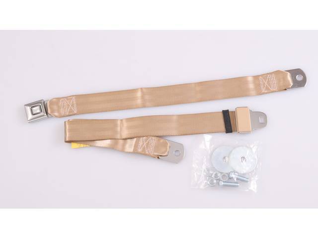 Classic Style Lap Seat Belt, 2 Point, tan (sand)