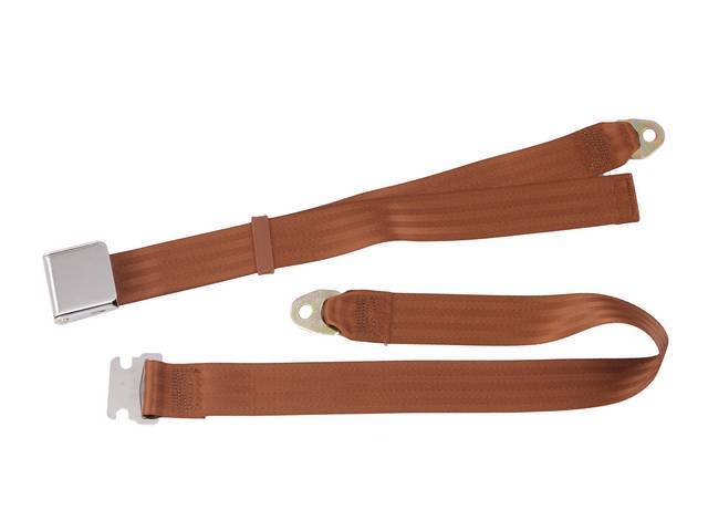 Classic Look 2 Point Seat Belt, saddle