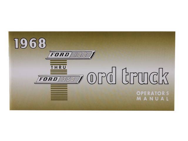 OWNERS MANUAL, 1968 Truck