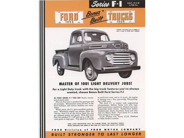 SALES BROCHURE, DEALER, 1948, F-1