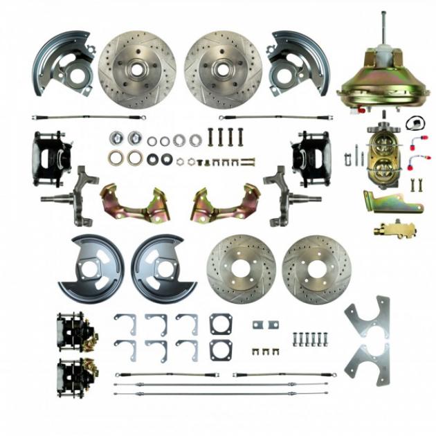 67-9 4-Wheel Disc Brake Conversion, 11"Booster, 2" Drop, non-Staggered Rear Shocks