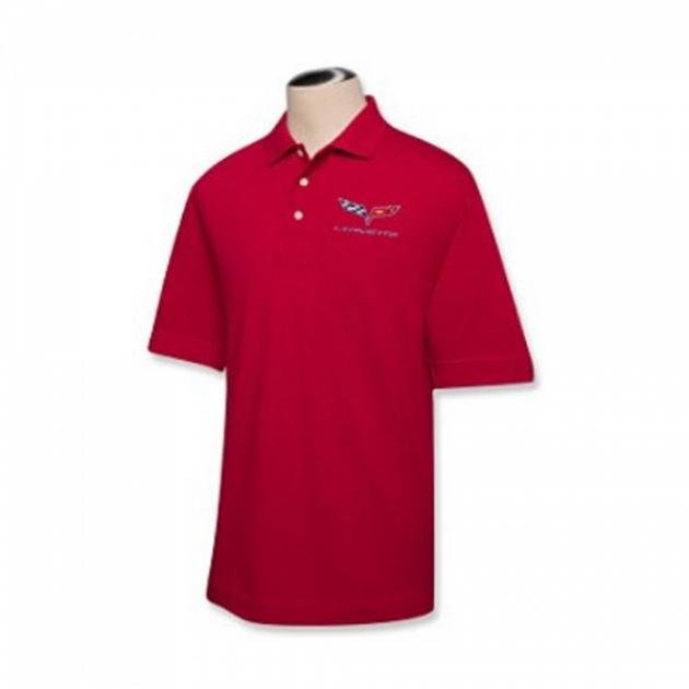 Corvette C3 1969-1972 Stingray Men's Pima Cotton Polo, Red, S-4XL