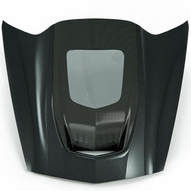 Zero7 Extractor Carbon Fiber Window Hood, Exposed Carbon Cowl | 45-8-023 Corvette 2014-2017