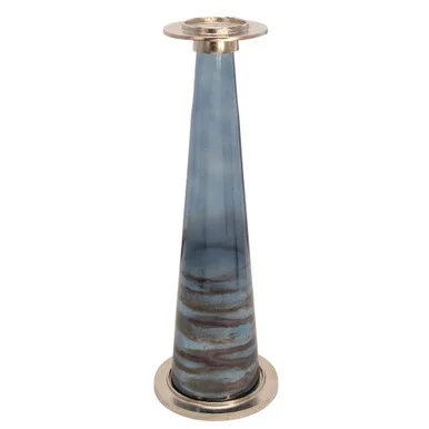 Glass Height Pillar Candle Holder – 22″ – Blue and Brown