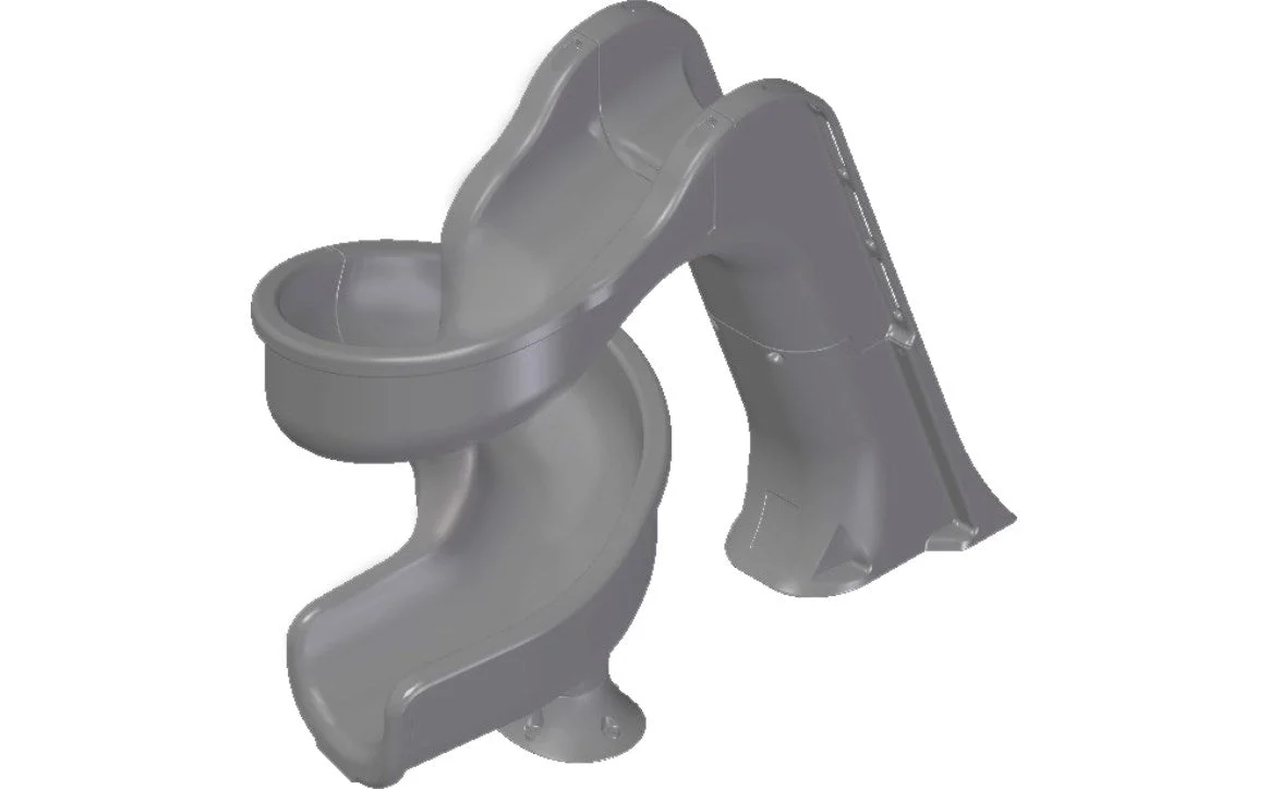 Global Pool Products GPPSTS-GREY 7′ 8″ Gray 360 Degree Tsunami Pool Slide with Enclosed Ladder