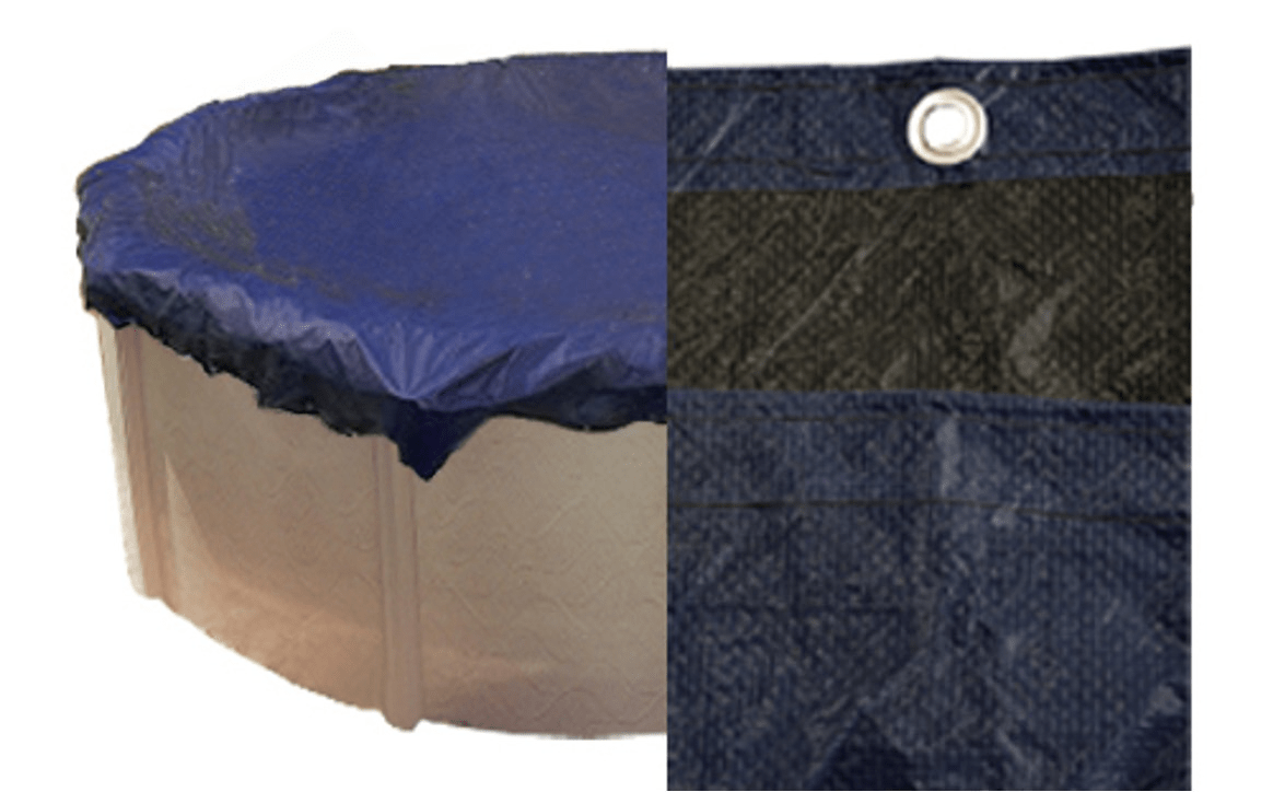 GPC Winter Covers 15′ Blue/Black Unbound Round AG Winter Cover for 12′ Round Pool/8 Year Warranty