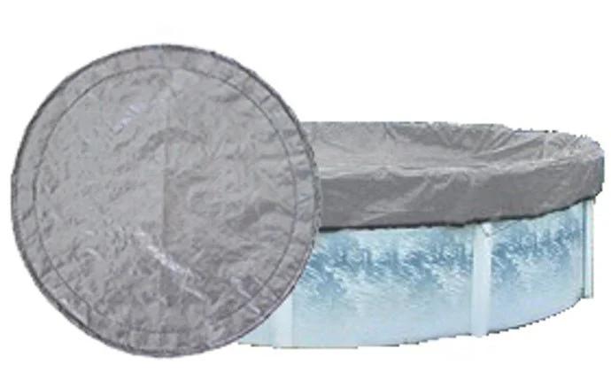 GPC Winter Covers 15′ Silver/Black Round Skirted Winter Cover for Above Ground Pool SC15AGS