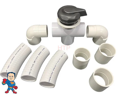 Graphite Gray Diverter Valve Complete Kit 3 3/4″ Cap 2″ x 2″ x 2″ Hot Tub Spa Replacement