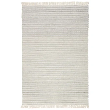 Gray and White Solid Torre Rectangular Outdoor Area Throw Rug 10′ x 8′