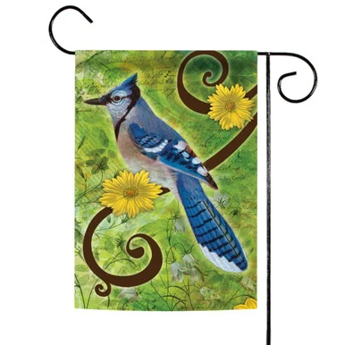 Green and Blue Jay Outdoor Rectangular Mini Garden Flag 18″ x 12.5″