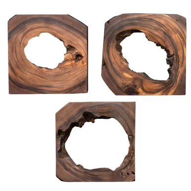 Handcrafted Wooden Wall Decorations – 12″ – Set of 6