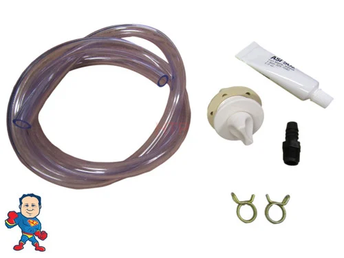 Hot Tub Pump Air Bleeder Kit – 1/4″ MPT x 3/8″ Barb Fitting with Sealer & Tubing