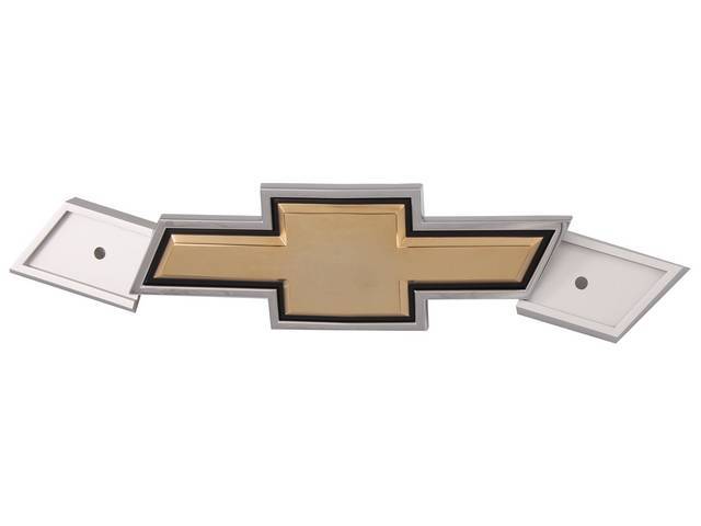 *Bowtie*Grille Emblem, Gold center w/ chrome surround, Incl Hardware and Spacers, reproduction