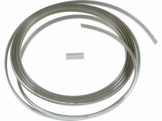 Windshield Weatherstrip Lockstrip / Molding, Chrome, EPDM Rubber, Incl lockstrip and center cover clip, repro
