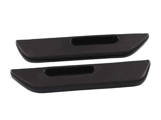 Front Door Arm Rest Set, satin black vinyl, repro