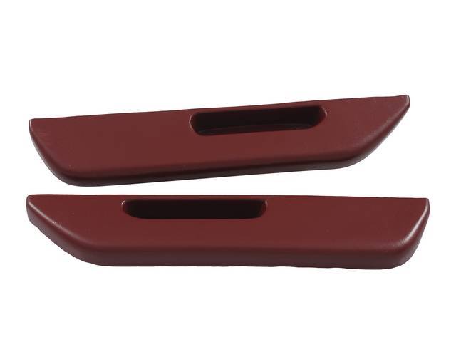 Front Door Arm Rest Set, Napa Red Vinyl, reproduction