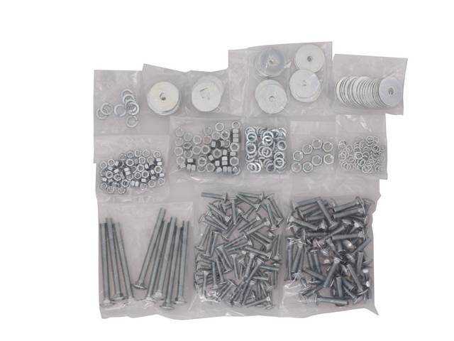 Wood Bed Bolt Kit, Fleetside, Shortbed, Cadmium Plated, 387pc, reproduction