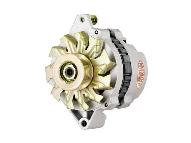 Powermaster Alternator, New, Natural Finish, 140 amps, OE-harness operation