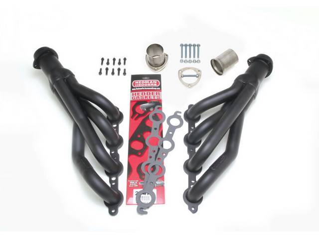 LS Conversion Exhaust Header Set, Mid-length, Black Ceramic Stainless Steel