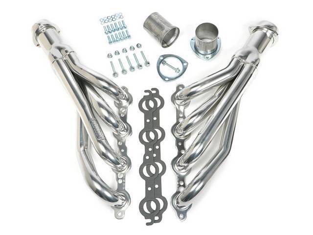 LS Conversion Exhaust Header Set, Mid-length, Polished SilverCeramicMild Steel