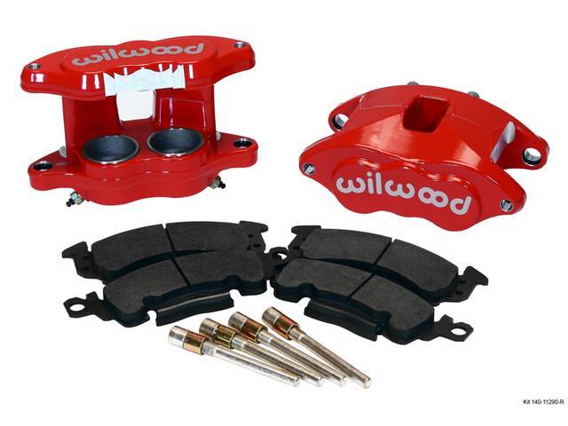 Caliper Kit, Front Disc Upgrade, D52 by Wilwood, Red powder coated finish 2 piston