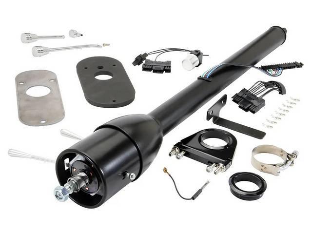 Steering Column Assembly, Floor Shift, Tilt, Black finish, Reproduction for (55-59)