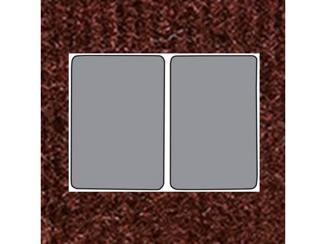 FLOOR MATS, Carpet, cut pile, Claret / Dark Red (darkest red available), 2-piece set, repro