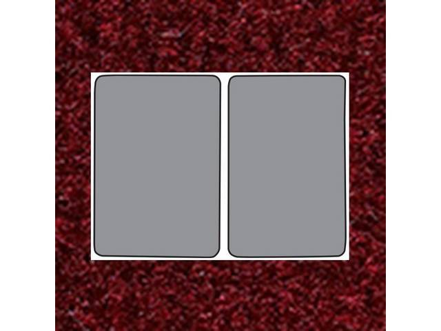 FLOOR MATS, Carpet, cut pile, Maroon (darker red than Oxblood, lighter than Claret), 2-piece set, repro