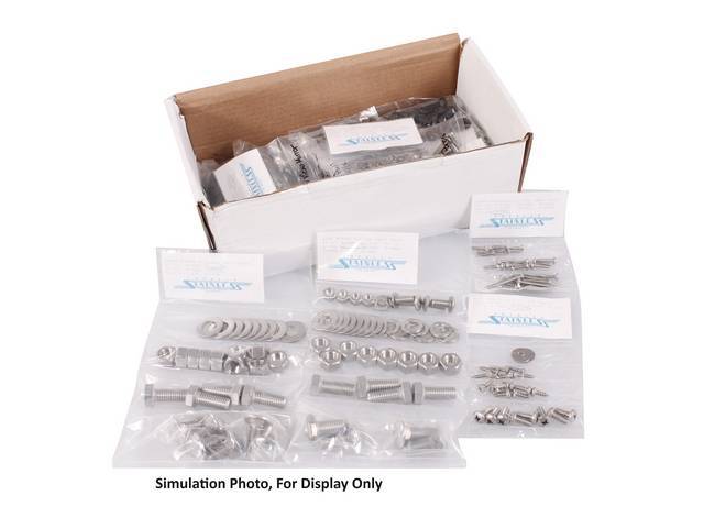 MASTER BODY HARDWARE KIT, Stainless, features hex head bolts, Totally Stainless kit