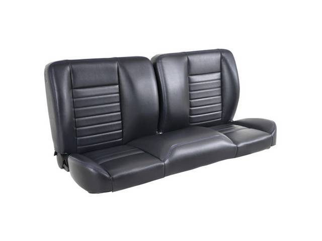 TMI Pro Classic Series, Cruiser Collection Split Back Bench Complete Seat, Black vinyl / black stitching
