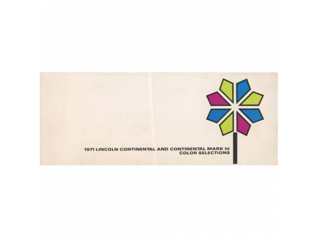 1971 CONTINENTAL/MARK3 COLOR SELECTIONS SALES BROCHURE