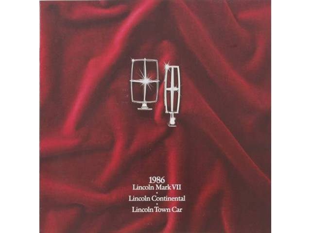 1986 LINCOLN CONTINENTAL SALES BROCHURE