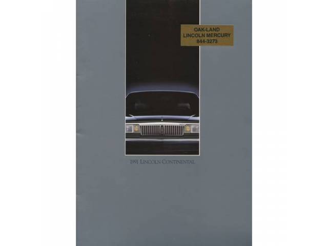 1991 LINCOLN CONTINENTAL SALES BROCHURE