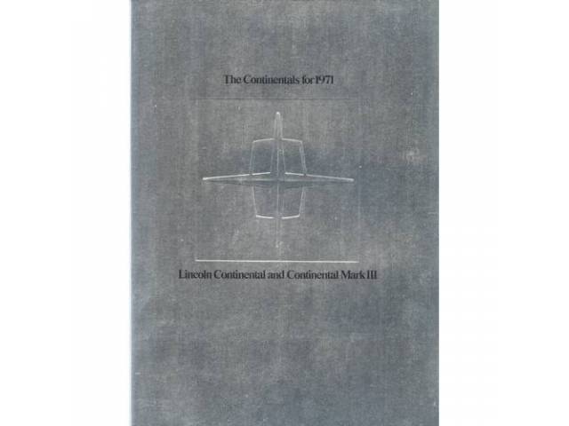 1971 LINCOLN CONTINENTAL MARK 3 SALES BROCHURE