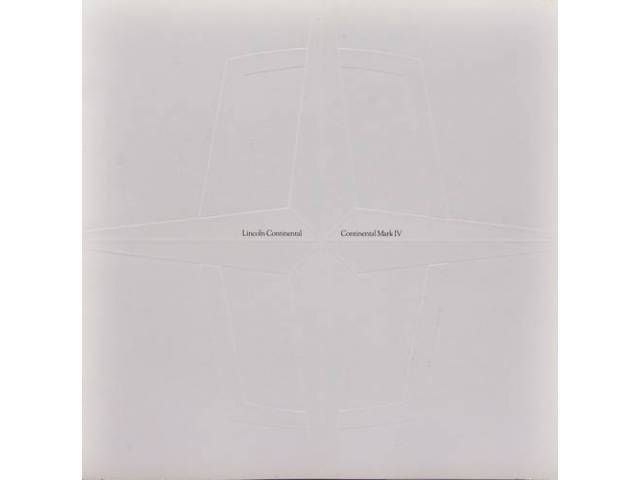 1973 LINCOLN CONTINENTAL MARK 4 SALES BROCHURE