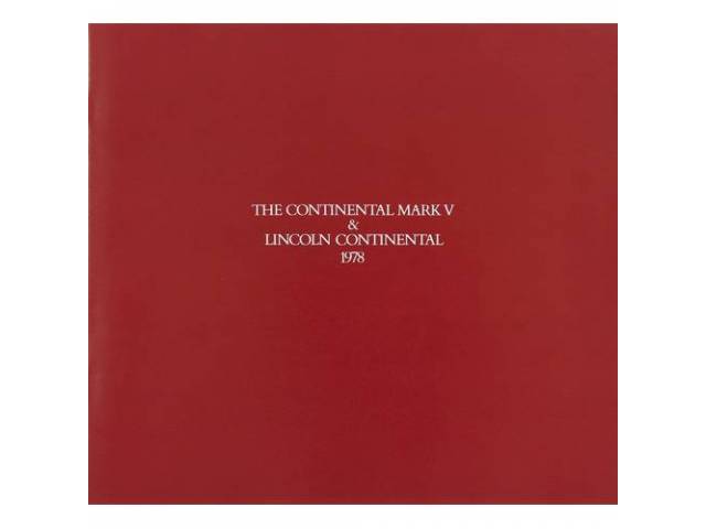 1978 LINCOLN CONTINENTAL MARK 5 SALES BROCHURE