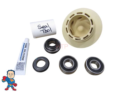 LX Guangdong 48 Frame 1.5HP Impeller Kit with Seal & 2 Bearings – 4″ OD, 5/16″ Vane, 2 3/8″ Eye