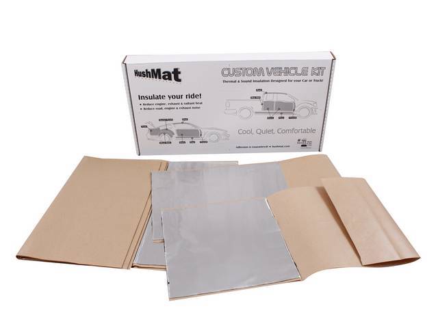 Firewall Kit, Hushmat, Silver Backing, Self Adhesive Thermal And Vibration Damping, Designed To Apply Directly To The Firewallto Reduce Heat And Road Noise