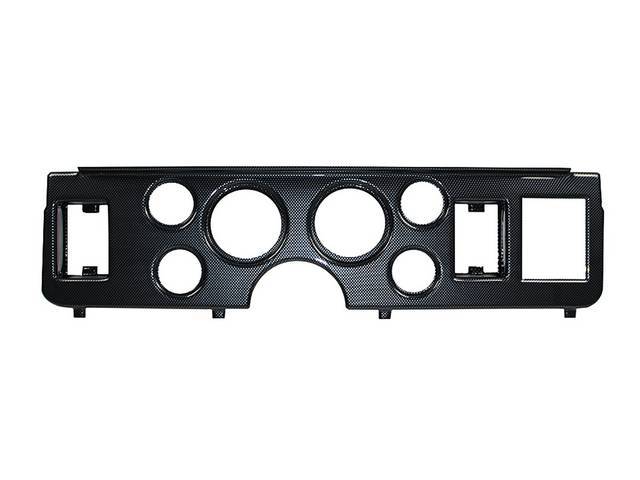 Panel, Instrument Panel Cluster Finish, Carbon Fiber Finish, Designed To Replace Factory Unit, Features (2) 3 3/8 Inch Holes And (4) 2 1/16 Inch Holes